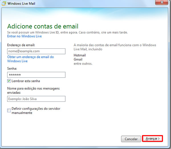 configurer windows live mail pour hotmail.fr